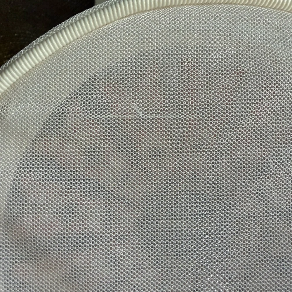 Dior Cream Round Cosmetic Pouch with Pink & Gold Butterfly Embroidery - Picture 6 of 10